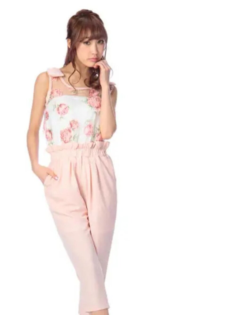 Liz Lisa Women's Pink and White Jumpsuit